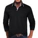 Men's t-Shirt v-Neck Solid Color Polo Shirt Men's Long Sleeve Top_voghion.com