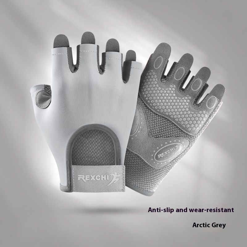 New Sports Gloves For Women's Yoga Fitness Exercise Anti Slip And Shock-absorbing Half Finger Gloves Wear-resistant And Breathable Gloves_voghion.com