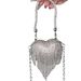 Borsa a tracolla da sera da donna con mini catena a cuore e strass, nuova moda 2024_voghion.com