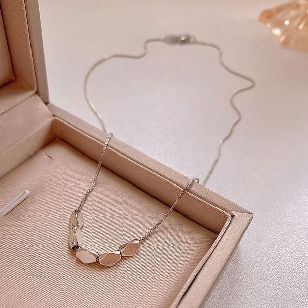 Silver Fragment Necklace Women, Ins Style, Niche, Simple, Versatile, High-End Design, Minimalist Choker, Gift For_voghion.com