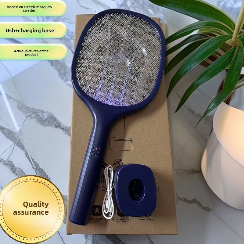 Powerful Electric Household Rechargeable Lithium Battery Killer Lamp 3-in-1 High Power Mosquito Fly Swatter_voghion.com