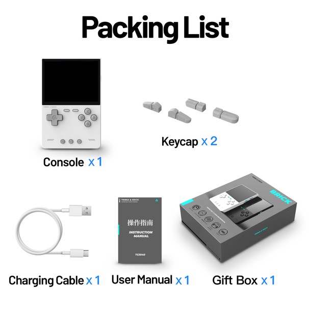 Trimui BRICK Handheld Game Players Consoles 3.2'' IPS Screen Emulator Linux System Portable Retro Video Games Allwinner_voghion.com