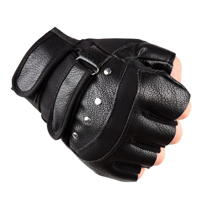 Pánské půlprstové rukavice z imitace PU kůže, protiskluzové, pro rybaření, horolezectví, fitness, boj, taktické rukavice pro ženy_voghion.com