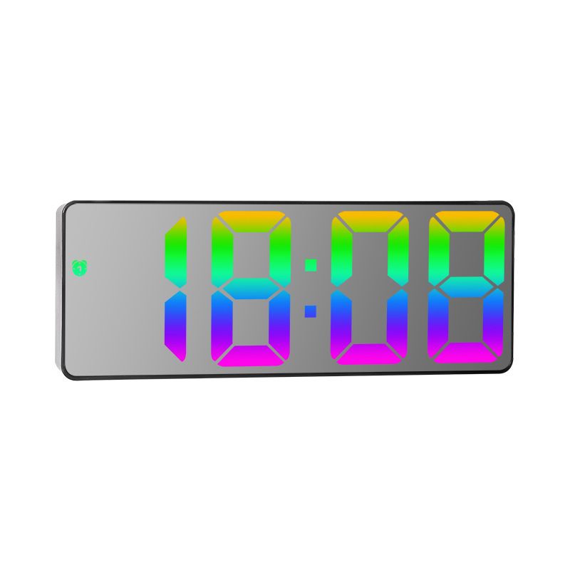 INS Style New LED Character Electronic Bedside Alarm Simple Fashion Colorful Large Screen Clock 0725_voghion.com