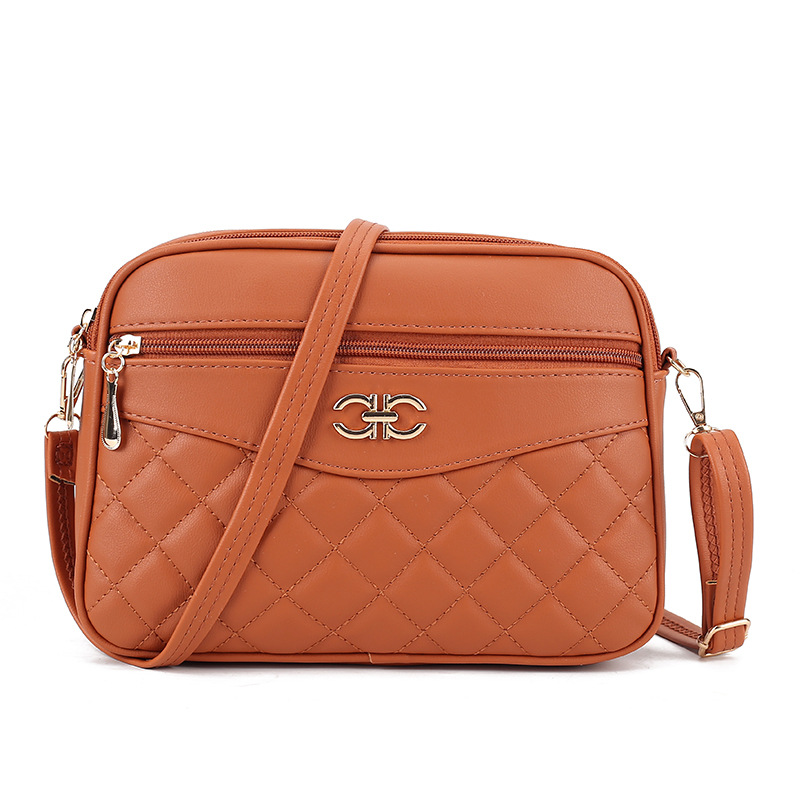 2024 new four-layer large-capacity middle-aged women's bag fashionable diamond-shaped crossbody shoulder bag versatile camera bag small square bag_voghion.com