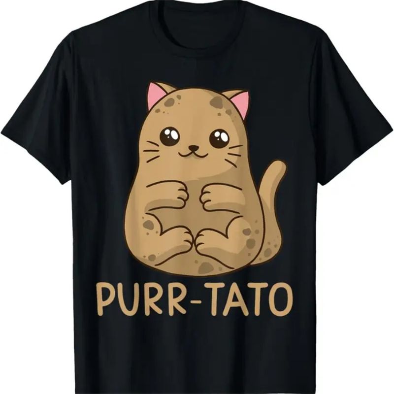 Purrtato Cat Potato Cat Lover Idaho Potatoes T-Shirt._voghion.com