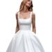 Women's Clothing Light Wedding Dress High End Sense Of Certificate White Dress Satin Simple Outdoor Travel Forest Style Graduation Dress_voghion.com