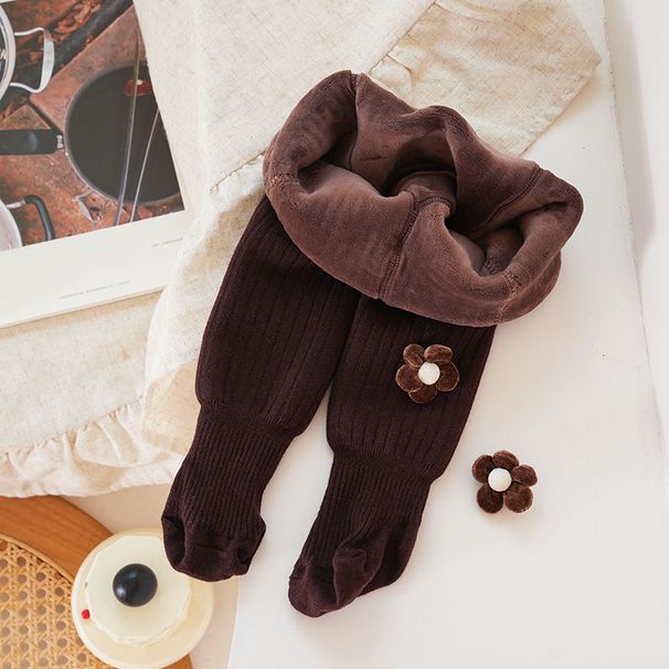 Børnetøj Børne vinter plus fløjls fortykkede strømpebukser til piger Maillard-farve varme babyleggings med store numser_voghion.com