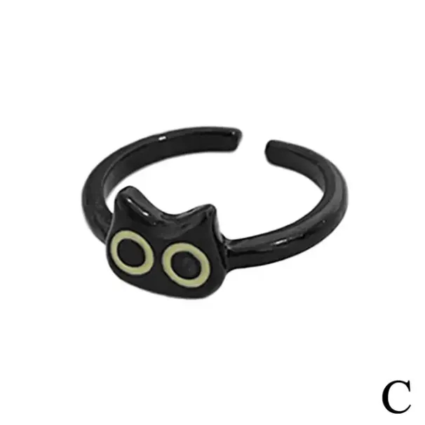 Moda Punk per donne ragazze studenti All-match carino occhi di gatto regolabile anelli di apertura coppia dito gioielli accessori_voghion.com