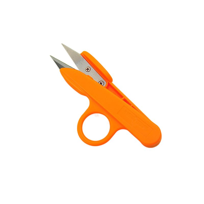 Plastic Handle Safety Cover Sewing Scissors Thread Embroidery Cross-stitch Cutter U Shape Yarn Scissor Tailor DIY Supplies Tool_voghion.com