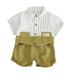 2024 New Handsome Summer T-shirt Little Boys Vertical Stripe Shirt Short Sleeve Two Piece Set_voghion.com