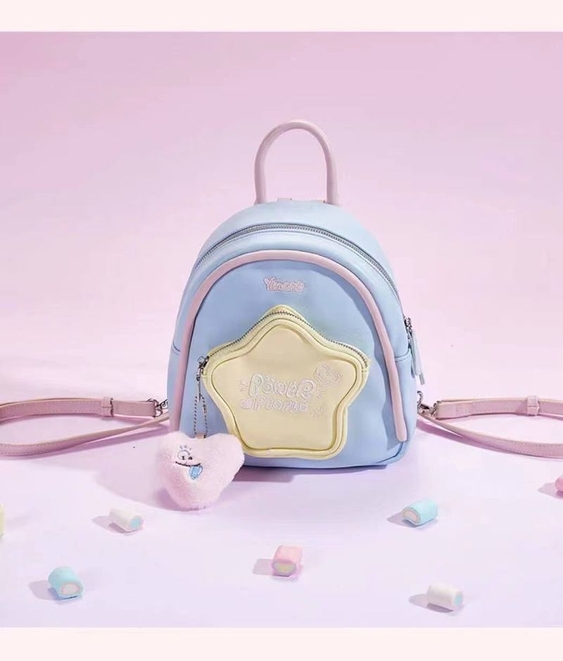 Zaino Pentagramma, Mini Piccolo Zaino Carino, Design Unico, Borsa da Viaggio Dopamine da Donna, Moda Versatile_voghion.com