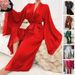 New Satin Long Pajamas Women Lace Light Luxury Long Sleeve Cool Feeling Nightgown Bathrobe Home Clothes Women_voghion.com