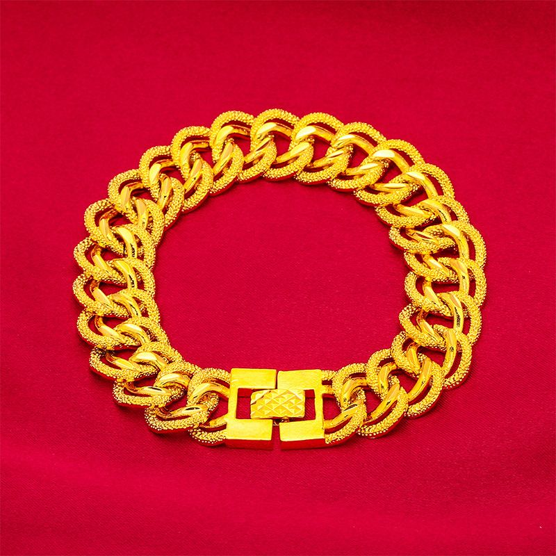 Unisex rotaslietas, moderna plata mala, liela vīšanas zelta aproce_voghion.com
