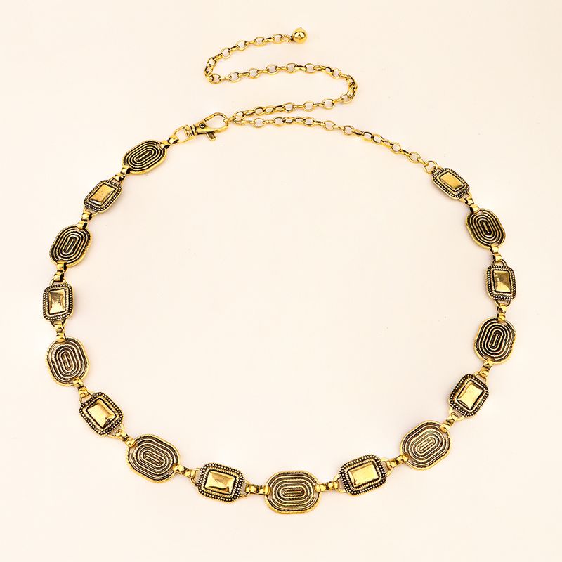 HOT Punk Hip Hop Metal Belts Waist Strap Thick Chain For women old gold color 1 pcs summer_voghion.com