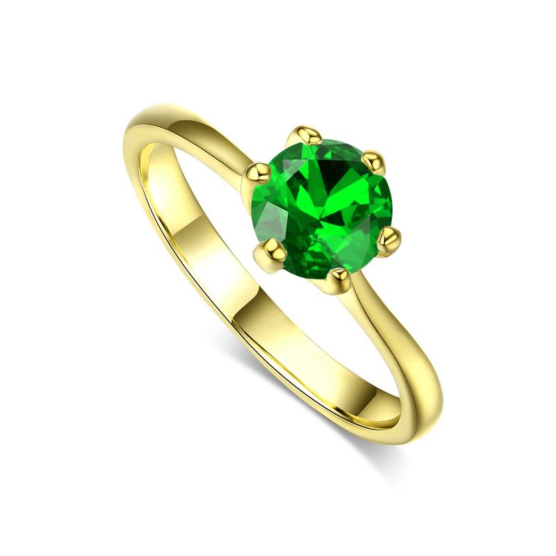 Anello da donna alla moda e semplice Anello di fidanzamento da donna placcato platino con micro intarsi in zircone_voghion.com