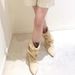 Sheepskin Version~ Pointed Toe Cat Heel Folded Pile Women, New Fashionable Casual Western For Autumn And Winter,_voghion.com