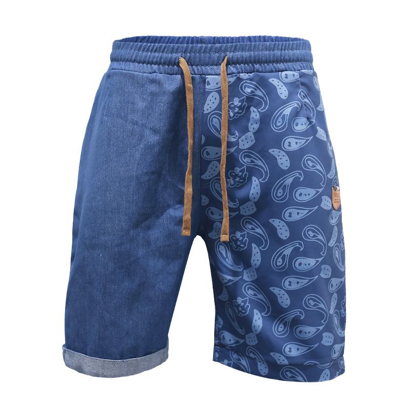 2024 summer explosion models casual jeans summer men loose large size cashew flower five pants big pants shorts_voghion.com