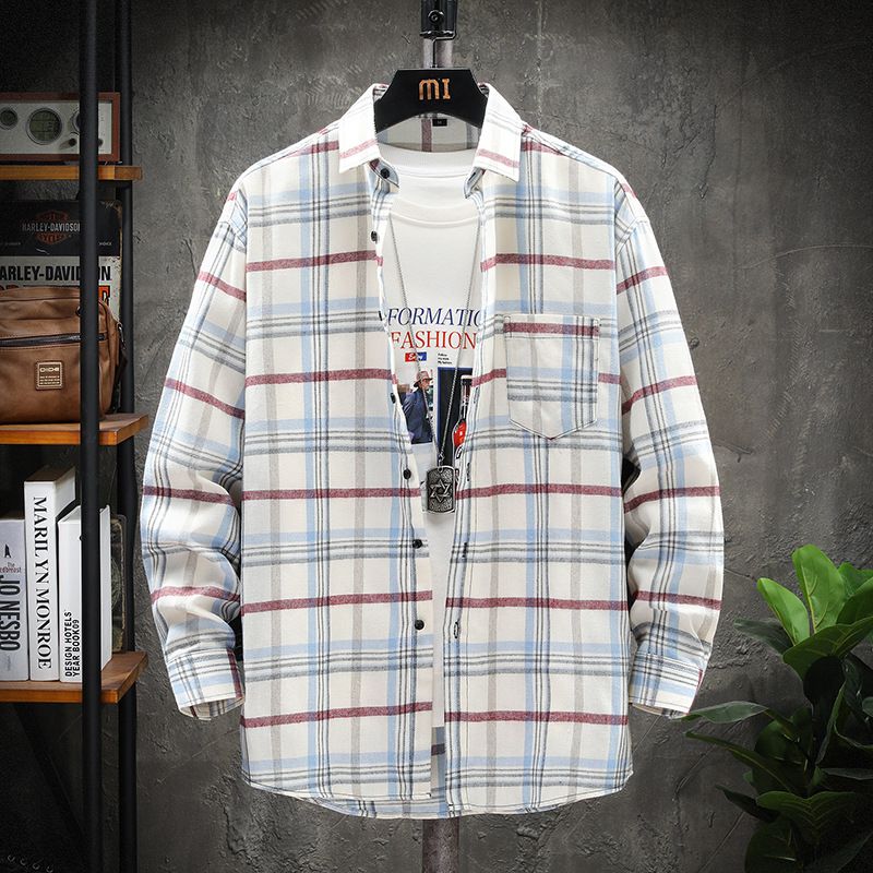  Herren Loose Casual Langarmhemd Große Größe Herrenmode_voghion.com