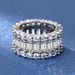 New Exaggerated Three Rows Full Diamond Ring With AAA Zircon Inlaid In Women's Fashion_voghion.com