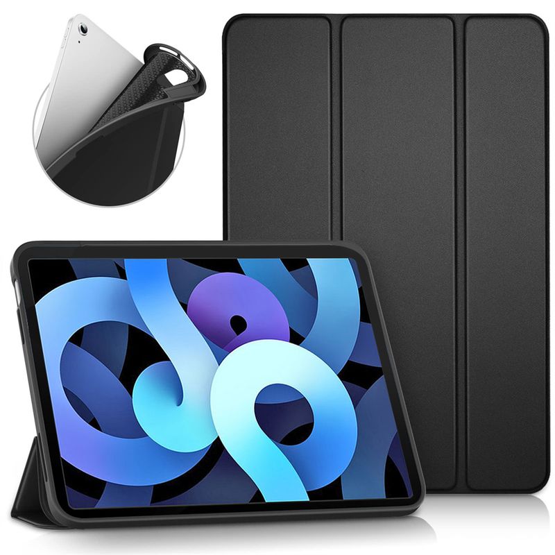 Nettbrettetui for Apple iPad Air 4 5 2020 2022 4. 5. generasjon mykt silikonskall Trifold magnetisk stativ Flip Smart Cover_voghion.com