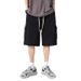Cargo-Jeansshorts, lockere, gerade Hose für Herren im Sommer, trendiger Marken-Elastikbund, lässige Cropped-Hose in großen Größen_voghion.com
