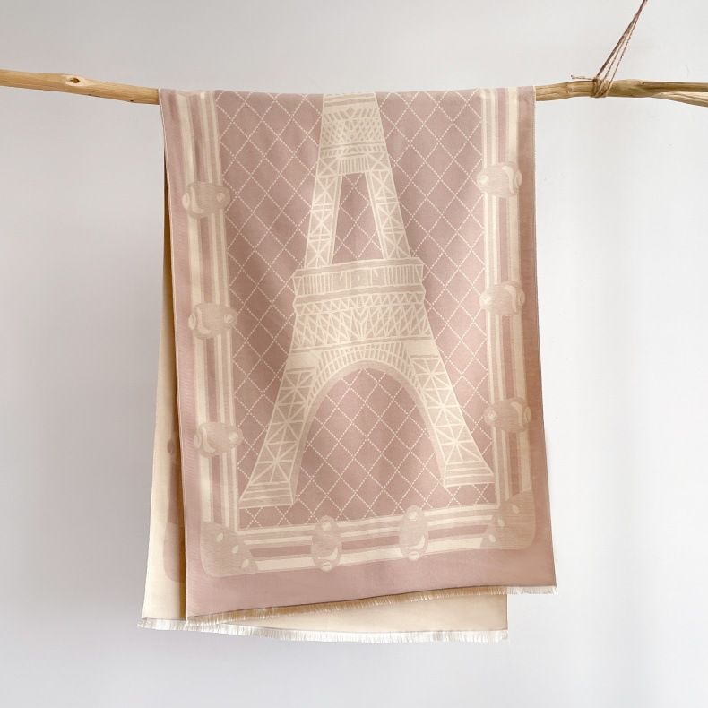 Xiaoxiangfeng νέο κασμίρ θερμικό μαντήλι σιδερένιου πύργου γυναικείο χειμωνιάτικο διπλής όψης παχύ θερμικό μαντήλι μεγάλο σάλι_voghion.com