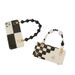Fashion Black And White Handmade Bead Bag Classic Handheld Versatile Color-Block Phone Short Chain_voghion.com