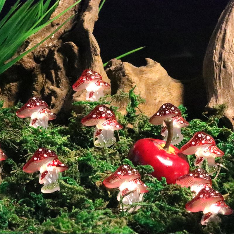 Pilzlichter LED Kupferdraht Lichterkette Ostern Gartendekoration Lichter Weihnachten Kreativer Mini-Pilz Kleine farbige Lichter_voghion.com