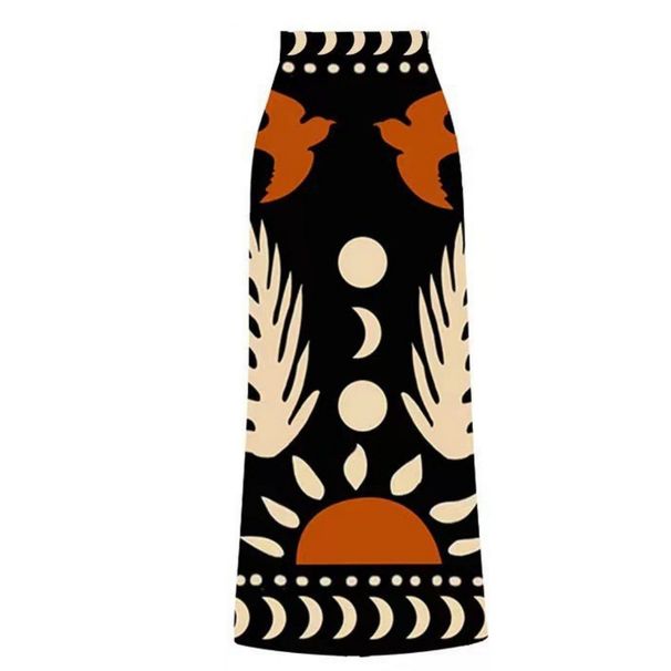 Women's swimsuit retro printed mesh trousers conservative swimsuit bikini_voghion.com