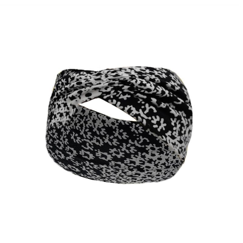 Spring Minimalist Elastic Sports With Wide Edge Printed And Dyed Floral Hair Accessories, Yoga Running Headband_voghion.com