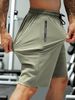 2025 Men's Breathable Nylon Spandex Summer Shorts - High Elasticity, Waist Drawstring, Zipper Pockets, Navy Blue, Ideal For Gym, Hiking_voghion.com