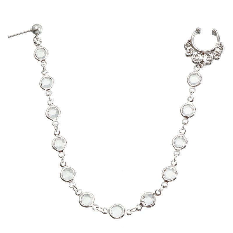 Grenzüberschreitender Schmuck, handgefertigte Kette mit schlichtem Temperament, transparenter Diamant, kein durchstechender Nasenschmuck, personalisierte Nasennägel und Nasenringe_voghion.com