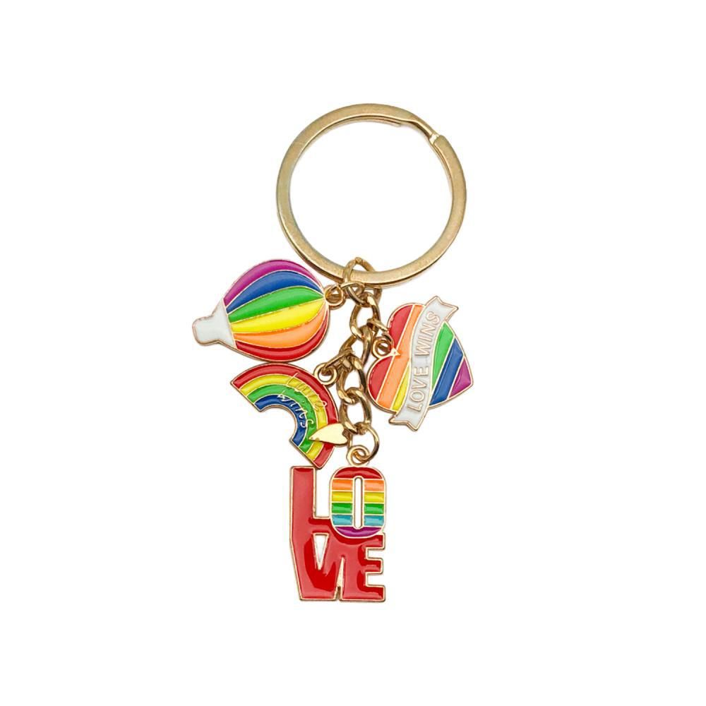 Accesorios de joyería con forma de globo aerostático arcoíris de aleación con forma de gota para madre e hijos_voghion.com