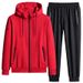 Herren-Set aus Baumwoll-Kapuzenpullover und Jogginghose – modische Freizeitsportbekleidung für Laufen und Outdoor-Aktivitäten_voghion.com