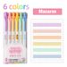 S343 6-Color Press-Type Highlighters For Students - Gentle On Eyes, Smooth Ink Flow, Non-Toxic, Ideal For Study Notes & Book Marking_voghion.com