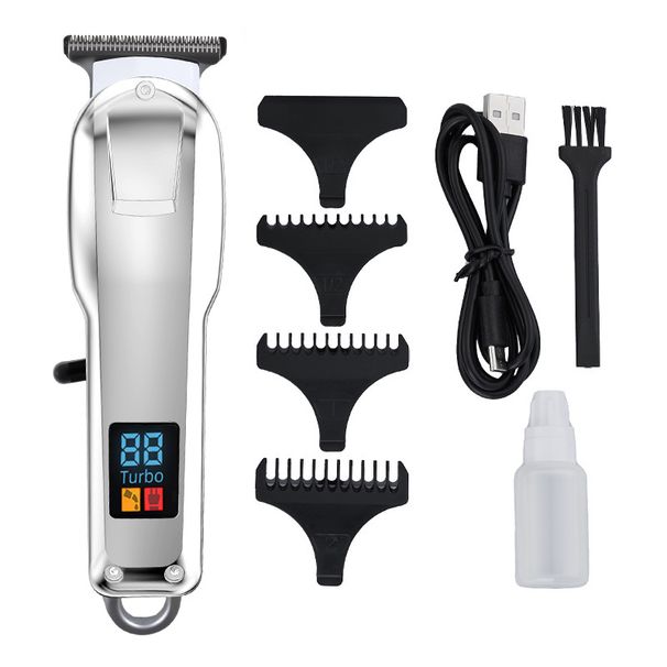 Professional Cordless Hair Clipper For Men With LCD Screen, Rechargeable Electric Hair Trimmer For Home & Salon Use, High Power Pet Grooming Clipper_voghion.com