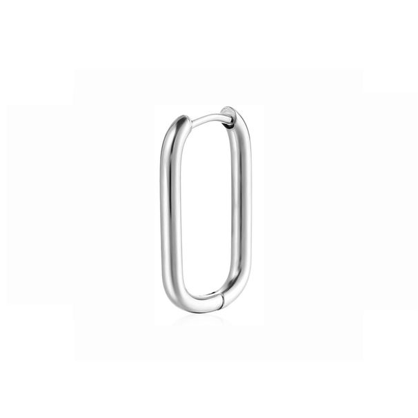 Boucles d'oreilles simples en acier inoxydable pour hommes, en titane, visage distinctif, boucle d'oreille fine, boucles d'oreilles circulaires_voghion.com