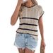 2025 Frühling Sommer Gestreiften Kabel Stricken Lose Beiläufige Pullover Urlaub Top frauen Mode_voghion.com