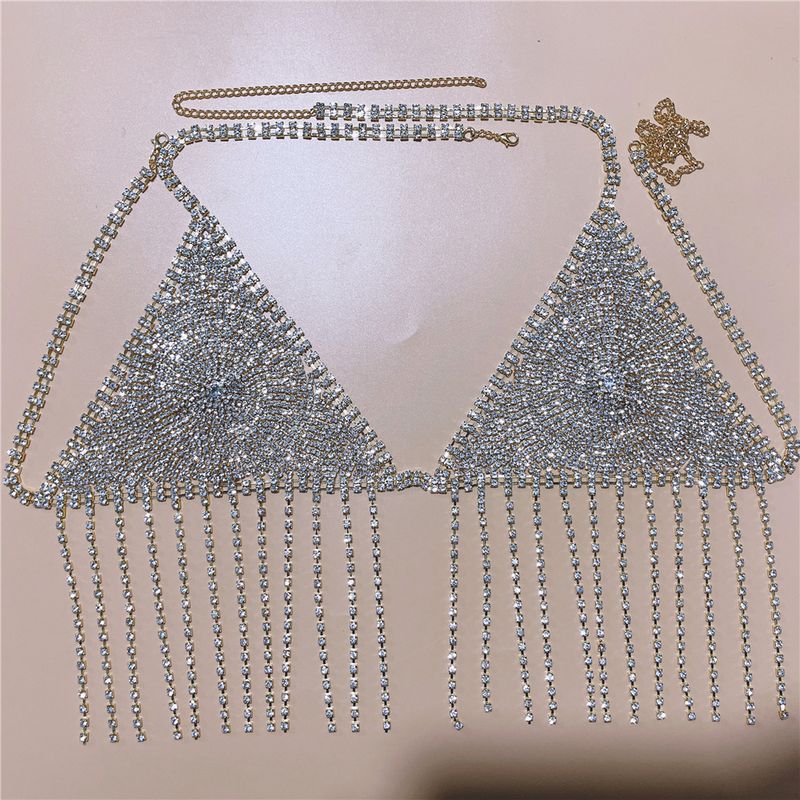 Žhavé prodejní střapcový kamínkový body bra sexy noční klub bikiny doplněk tělo řetízek_voghion.com