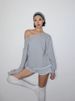 Autumn Winter Lazy Style Letter Print Loose Sweatshirt Women's Boat Neck Off-Shoulder Top_voghion.com
