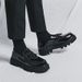 Large Size Glossy Gentleman Breathable Leather Formal Business Shoes Round Toe Tassel Thick Sole Height Increasing Men's_voghion.com