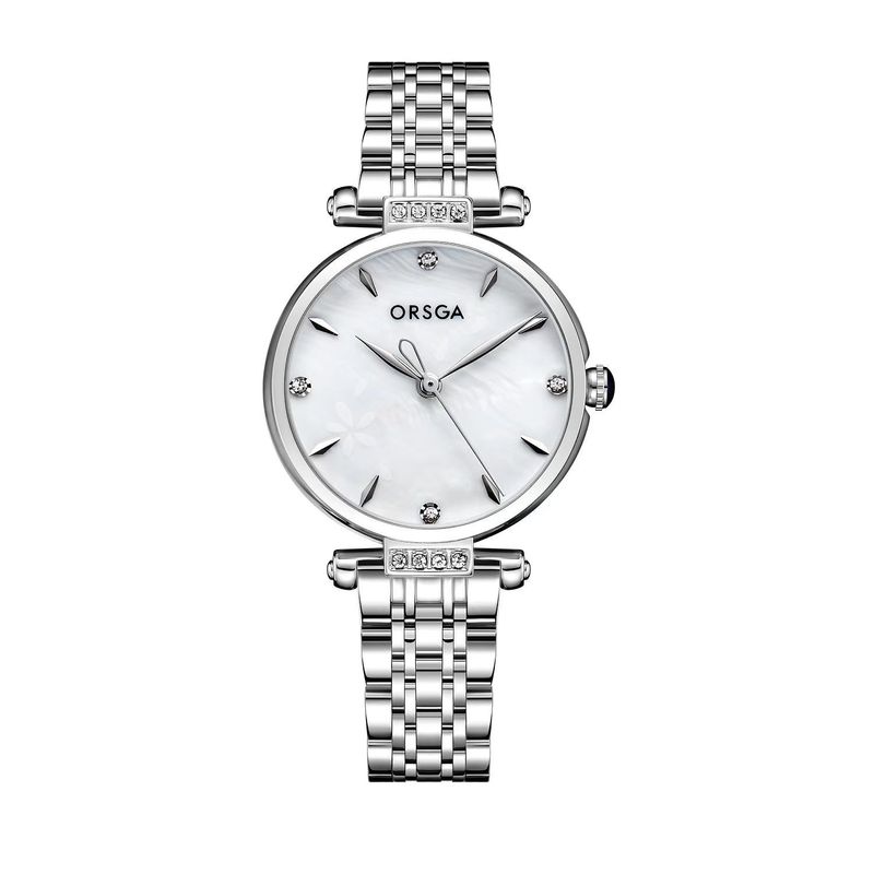 Women's Watches Aubergine Solid Steel Belt Ladies Watch Mother Of Pearl Diamond Fashion Business Quartz Watch Female_voghion.com