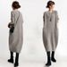 Oversized-Strickkleid im japanischen Stil mit Taschen – lässige Langarm-Tunika mit Rundhalsausschnitt für Damen, bequeme Bürokleidung aus Baumwollmischung_voghion.com