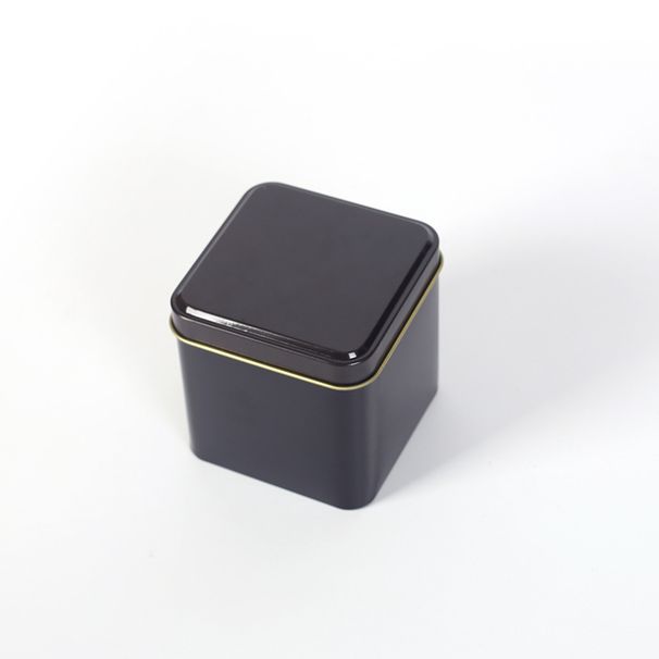 Pulksteņa kaste, skārda dzelzs kaste, kvadrātveida, melna pulksteņa dzelzs kaste, aizzīmogota rotaslieta, metāla kvadrātveida kaste, pulkstenis var pulksteņa iepakojuma kaste_voghion.com