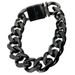 Bracciale da uomo Bling in acciaio inossidabile 316L nero lucido Larghezza catena: 9~16 mm_voghion.com