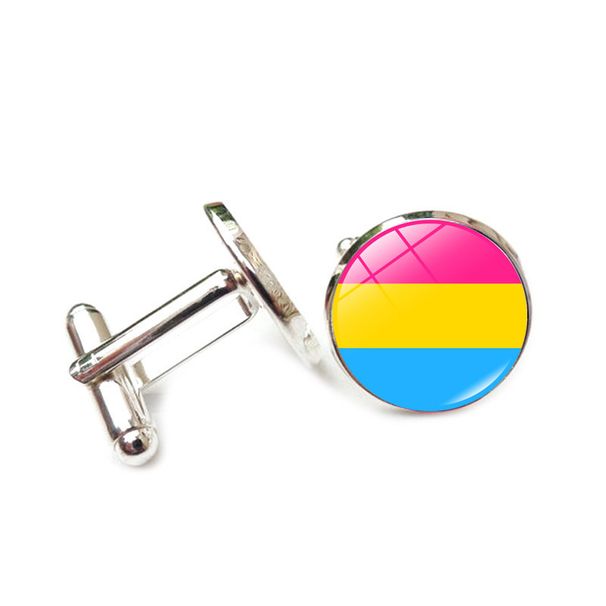 Tie Clips & Cufflinks Rainbow Pattern Cufflinks Men European And American Fashion Silver Shirt Clothing Button Cuffs Cuff Nails_voghion.com
