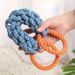 Durable Double-Ring Cotton Blend Dog Rope Toy - Bite-Resistant, Interactive Tug Play For Medium To Large Breeds_voghion.com