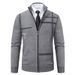 Men's Knit Sweater Cardigan With Stand Collar - Lightweight Business Casual Pullover For Fall (Available In Plus Sizes)_voghion.com