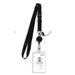 Porta badge trasparente bifacciale con cordino nero e fibbia retrattile per badge facile da tirare_voghion.com